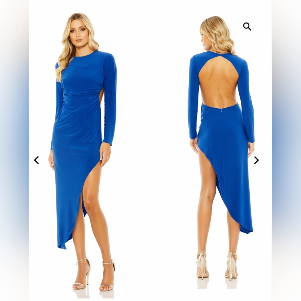 NWT Ienna Mc Duggal Chic Backless Blue Dress Size 10